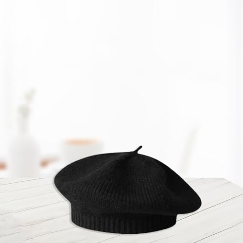 Infant Baby Boys Girls Beret Hat Fall Winter Knitted Beanie Hat Toddler Kids Beret Skull Hat French Artist Knit Hat - color: A-black