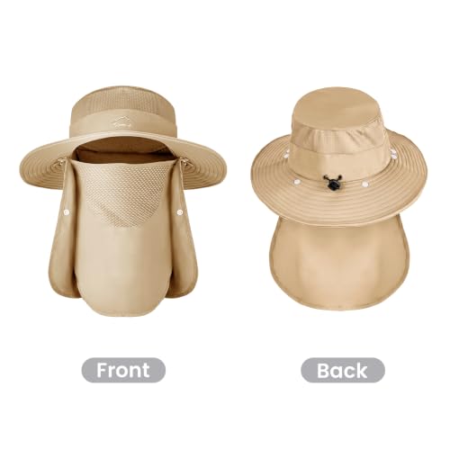 Sun Hats for Men Women UPF 50+ Waterproof Bucket Hat - color: Khaki