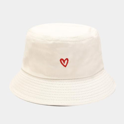 Quanhaigou Bucket Hats Unisex Sun Summer Travel Beach Fishing Cap for Men Women Teens - color: Beige Love