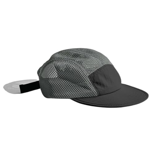 FASHIXD Mesh 5 Panel Runner Hat for Men Flat Brim Quick Dry Running Hat - color: Gray