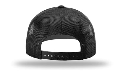 Richardson 112 Trucker Hat - Premium Blank Baseball Cap, Adjustable Snapback Hat - Structured Six Panel Richardson Blank Hats - color: Black