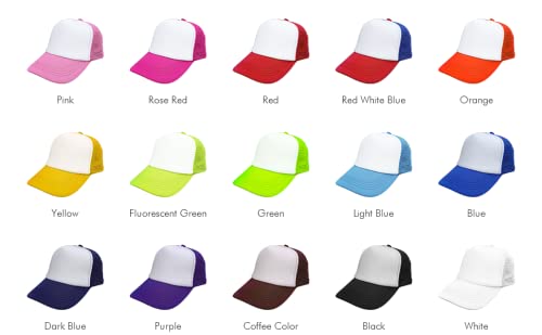 MR.R Sublimation Blanks Polyester Mesh Cap Mesh Hat Two Tone Trucker Summer Mesh Cap with Adjustable Snapback,2pcs per Pack - color: Purple