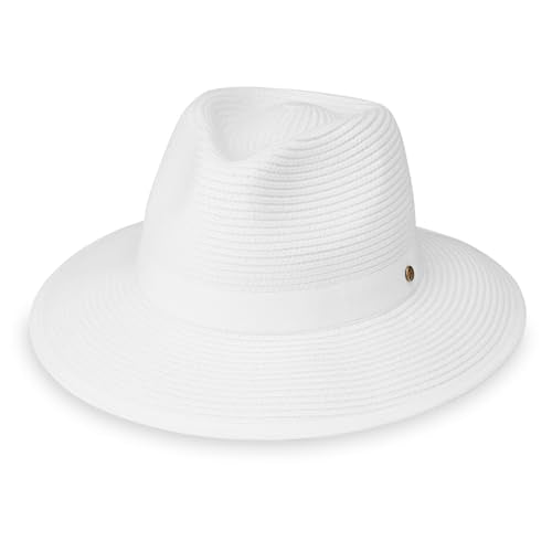 Wallaroo Women’s Gabi Ponytail Fedora – UPF 50+ Wide Brim, Packable, Stylish Hat for Tennis, Travel, and Adventure - color: White, size: Medium