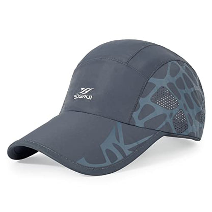 Running Hat Mesh Quick Dry Hat Baseball Cap for Women Men - color: Dark Grey
