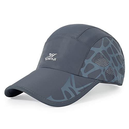 Running Hat Mesh Quick Dry Hat Baseball Cap for Women Men - color: Dark Grey