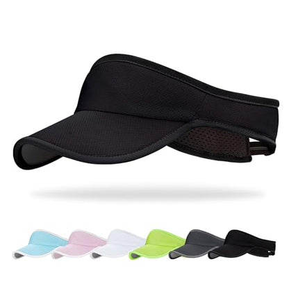 Sports Sun Visor Hat for Women Men, Lightweight Quick-Dry Sun Hat - color: Black/2.0