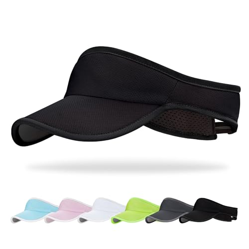 Sports Sun Visor Hat for Women Men, Lightweight Quick-Dry Sun Hat - color: Black/2.0