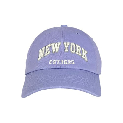 E BY ELIDAN NY Dad Hat, New York EST.1625 Cotton Baseball Cap Women & Men - color: Lavender