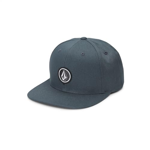 Volcom Men's Quarter Twill Snapback Hat – 6-Panel Adjustable Cap with Stone Logo Patch - color: Service Blue