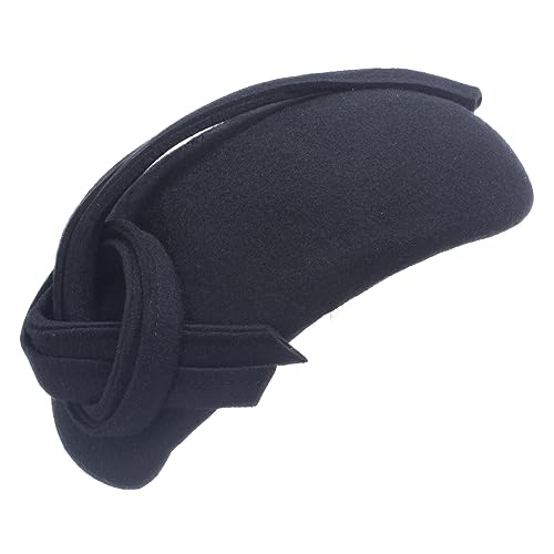 Lawliet Black Teardrop Women Felt Fascinator Tam Beret Casque Cocktail Hat A572 - color: Black