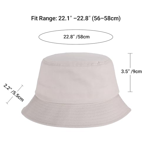 Umeepar Unisex 2 Pack Cotton Bucket Hat Packable Sun Hat for Men Women - color: 2 Pack Beige