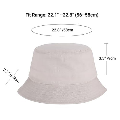 Umeepar Unisex 2 Pack Cotton Bucket Hat Packable Sun Hat for Men Women - color: 2 Pack Beige