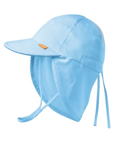 FURTALK Baby Sun Hat UPF 50+ UV Ray Sun Protection Cotton Toddler Hats for Boys Girls - color: Blue, size: 0-6 Months