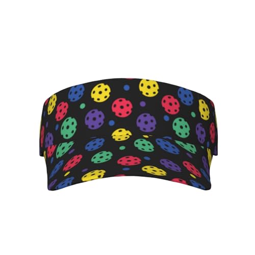 Sports Sun Visor Hats Adjustable Men Women Lightweight Packable Cooling Empty Top Visor Hat for Running, Tennis, Golf - color: Colorful Pickleball, size: 1-2