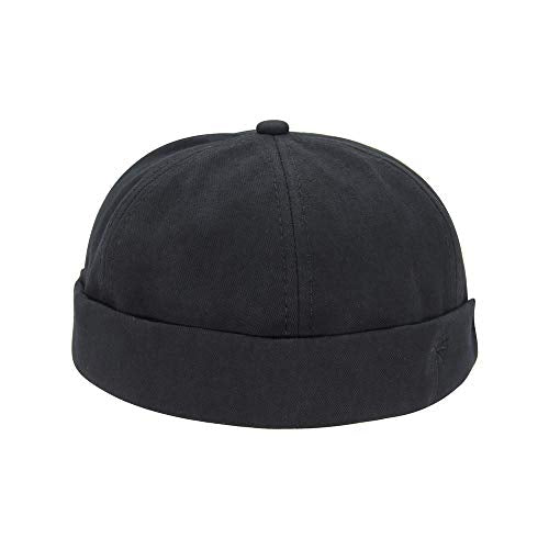 jerague Beanie Hat for Men Women Brimless Cuffed Hat Skullcap Watch Cap Adjustable - color: B-black