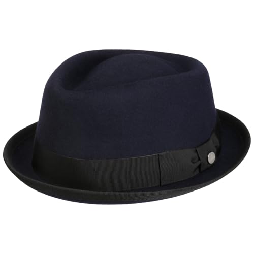 Lierys Diamond Crown Pork Pie Hat Women/Men | - color: Blue, size: 7-7 1/8