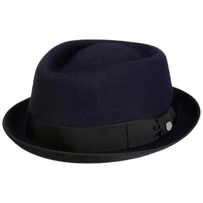 Lierys Diamond Crown Pork Pie Hat Women/Men | - color: Blue, size: 7 1/2-7 5/8