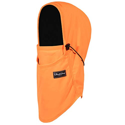 BLACKSTRAP Team Hood Dual Layer Adjustable Balaclava Ski Mask Compatible, Adult Unisex - color: Bright Orange