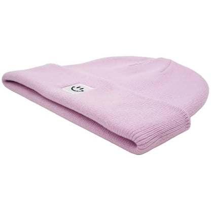 55cube Unisex Winter Beanie Hats Warm Thick Knit Cuffed Skullcaps - color: Dusty Mauve