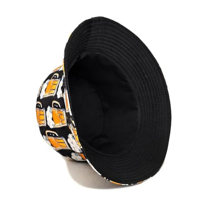 Quanhaigou Bucket Hats Unisex Summer Travel Beach Fisherman Cap for Men Women Teens - color: Beer Mug