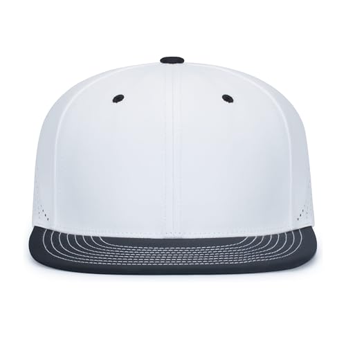 Pacific Headwear Unisex-Adult Pacific Headwear Premium Lightweight Perforated Pacflex Cap Powered By Coolcore® - color: White/Black, size: X-Small