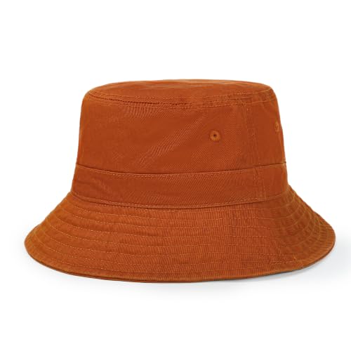 Cotton Bucket Hat Packable Beach Sun Hat for Women Men - color: Sunsetred