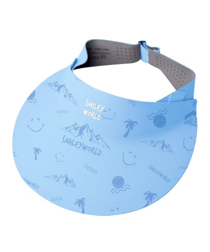 SMILEYWORLD Kids Sun Visor Hats for Girls Boys, UPF 50+ Adjustable Cooling Sports Hat, Packable Visor for Tennis, Pickleball - color: Shifting Blue