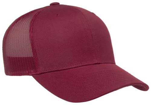 L2K Classics Plain Trucker Mesh Cap Baseball Cap - Mens Hats Trucker Hats for Men - color: Cranberry