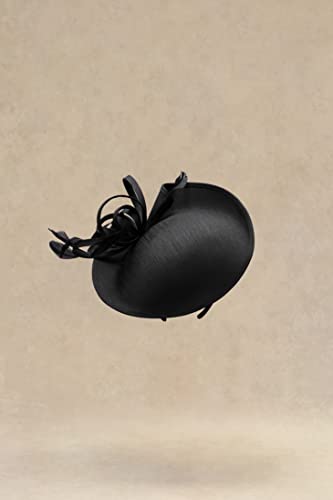 BABEYOND Wide Linen Feather Derby Fascinators Hats for Women Tea Party Hat - color: Style 2-black
