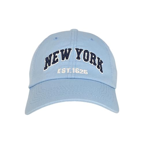 E BY ELIDAN NY Dad Hat, New York EST.1625 Cotton Baseball Cap Women & Men - color: Baby Blue