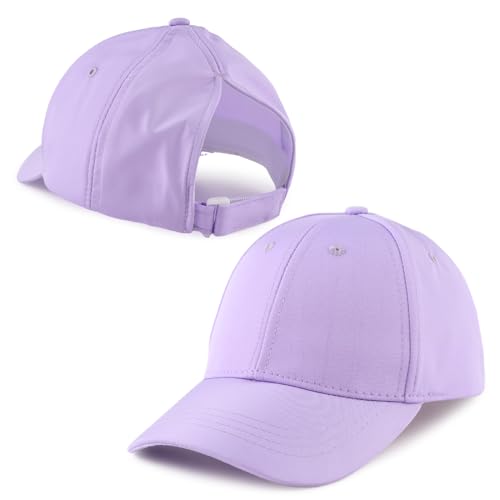 Zsedrut Girls Glitter Baseball Cap Kids Adjustable Ponytail Hat Toddler Summer Mesh Trucker Hats - color: Pure Purple