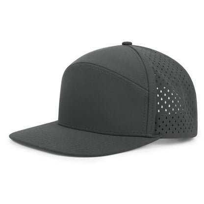 Quick Dry Baseball Cap Flat Brim Snapback Golf Hat for Men Women - color: Darkgrey