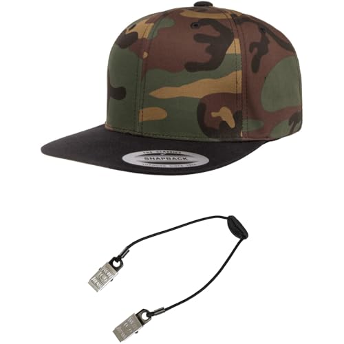 Yupoong Classics 6089 Wool-Blended Snapback Cap Bundle w/Cap Catcher - color: Camo/Black