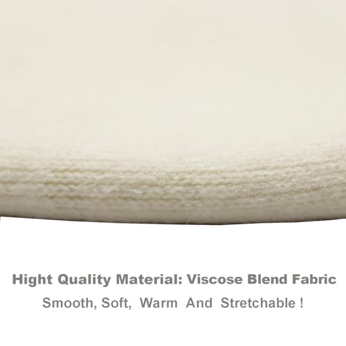 Wheebo Reversible Solid Color French Beret Hat for Women and Girls - color: Beige White