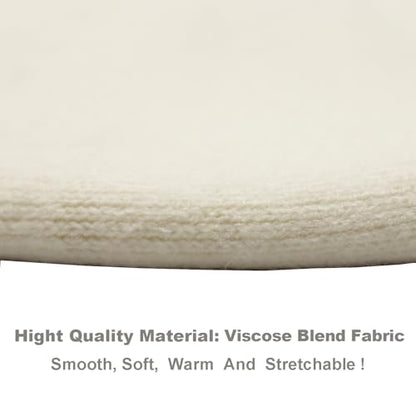 Wheebo Reversible Solid Color French Beret Hat for Women and Girls - color: Beige White