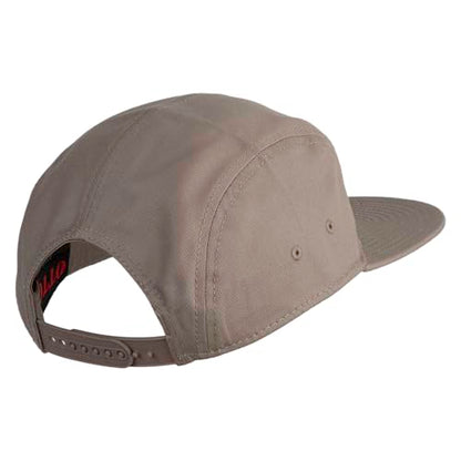 5 Panel Superior Cotton Twill Flat Bill Camper Cap - color: Dark Khaki