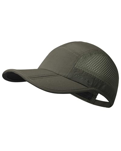 GADIEMKENSD Mens Folding Outdoor Hat Long Brim UPF 50+ Sun Protection - color: Folding Army Green