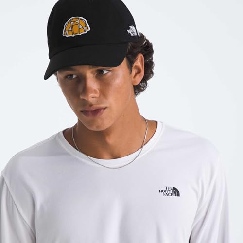 The North Face Norm Baseball Hat | Shallow Fit Ball Cap with Embroidered Logo, Adjustable Strap Closure & Silver Buckle - color: Tnf Black/2-meter Dome Patch