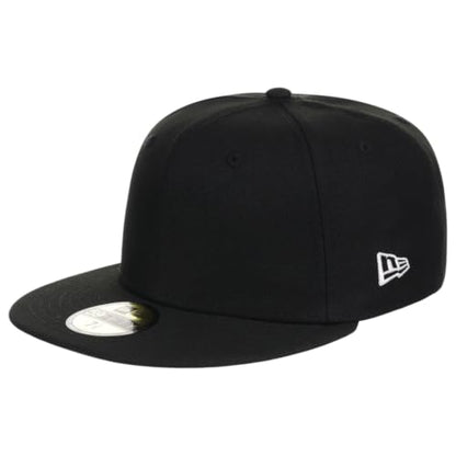 New Era Blank Custom 59FIFTY Fitted Flat Bill Cap - color: Black/Grey Uv, size: One Size