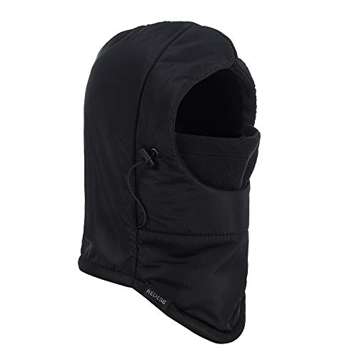 REDESS Winter Windproof Hat, Unisex Children Heavyweight Balaclava, Ski Mask with Thick Warm Fleece Face Cover - color: Pure Black