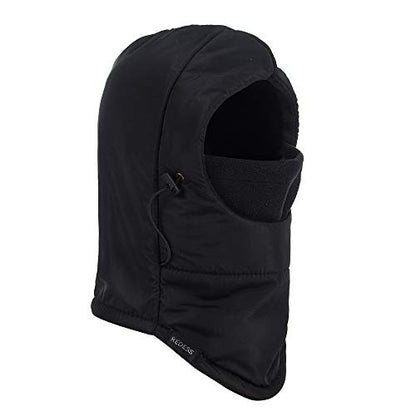 REDESS Winter Windproof Hat, Unisex Children Heavyweight Balaclava, Ski Mask with Thick Warm Fleece Face Cover - color: Pure Black