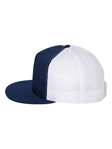 Yupoong Flexfit 6006,6006T,6006W 5 Panel Classic Trucker Snapback Hat Cap - color: Navy/ White
