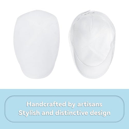 Men's Newsboy Flat Cap 100% Cotton Gatsby Ivy Golf Cabbie Hunting Summer Hat - color: Whitee, size: Large