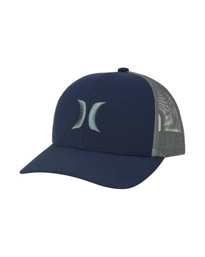 Hurley Mens Cap Del Mar Mesh Panel Trucker Hat with Snap Back - color: Navy