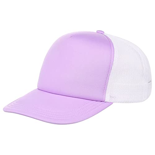 Lids Blank Basic Foam Trucker Adjustable Snapback Hat - color: Purple/White