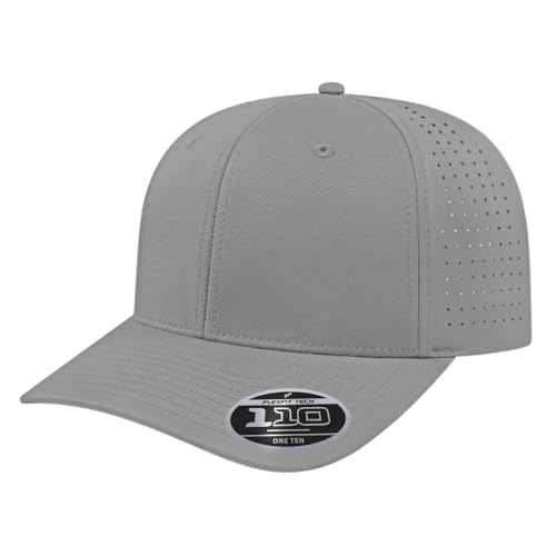 Cap America i8533 Flexfit 110 Performance 6-Panel Adjustable Snapback Cap - color: Silver