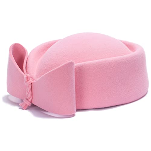 Lawliet Ladies Teardrop Fancy Wool Fascinator Cocktail Pillbox Hat Formal Racing A253 - color: Pink, size: One Size