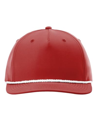 Richardson - Five Panel Classic Rope Cap (US, Alpha, One Size, Red/White)