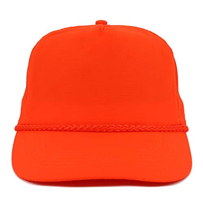 Armycrew 5 Panel Neon Color Nylon Crinkle Cap with Rope Band - color: Neon Orange