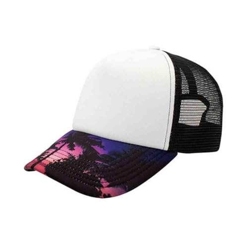 The Vintage Year High Crown Foam Mesh Camouflage Trucker Hat Baseball Cap - color: Hawaii/White/Black